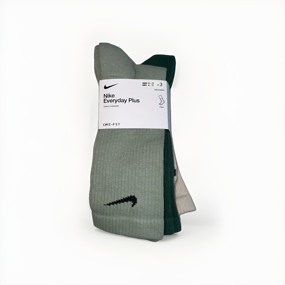 Nike Everyday Plus Cushion Crew Socks — Men's Large 8-12, Multi-Color, 3 Pairs